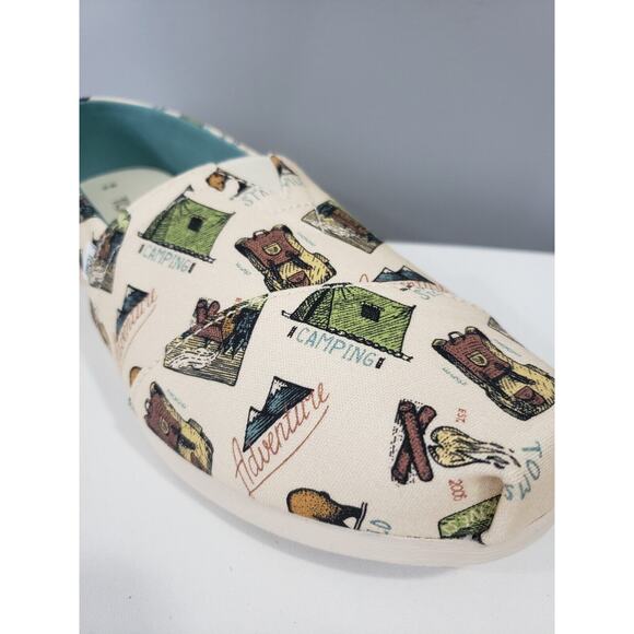 NEW Toms 8.5 Alpargata Slip On Shoes Camping Cabin‎ Bear Print Hunting Hiking - Picture 5 of 8